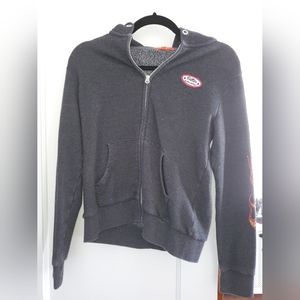 Large rhinestone Butter zip up hoodie